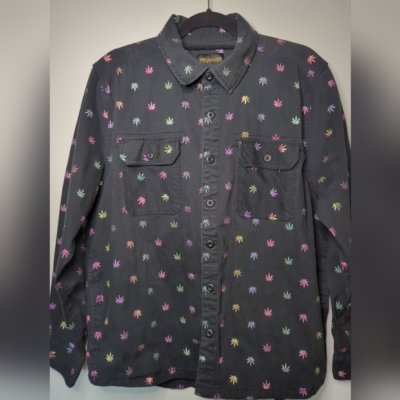 Drill Clothing Company Colorful Leaf Button Shirt XL - Picture 2 of 13